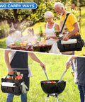 Large Grill Caddy With Hard Bottom And Paper Towel Holder All In One Outdoor BBQ Utensil Organizer used at picnic