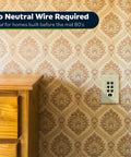Zero Neutral Wires Needed For This Super Convenient Countdown Timer Switch, wall-mounted timer next to furniture on patterned wallpaper.
