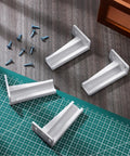 White Rear Drawer Track Socket Back Plates With Heavy Duty Mounting Brackets for Furniture and Cabinet Drawers with screws.