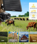 Zero Fuss Off Grid Farm Security Camera Using 4G LTE Cellular Data And Rock Solid Solar Setup mounted in pasture watching cattle.