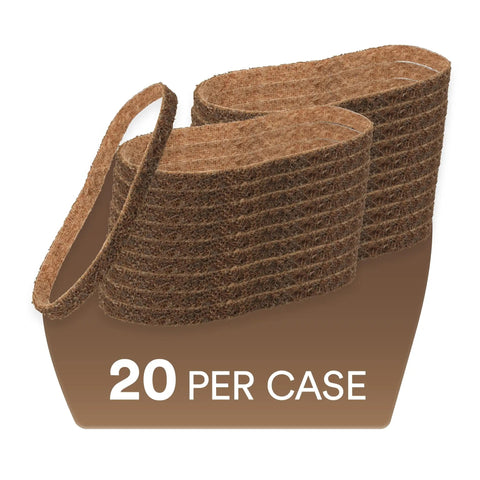 Surface Conditioning Belt For Metal Finishing 1/2 In By 18 In Nonwoven A CRS Grade Reduces Loading And Heat Build Up Delivers Consistent Finishing Blending And Light Deburring 20 Belts Per Case showing stack