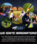 Collage of people using Der Red Max Rocket Building Kit For Intermediate Rocket Enthusiasts Includes Parts Decals Recovery Parachute And Easy Assembly STEM Hands On Project For Ages Ten And Up outdoors