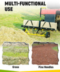 Tow Behind Lawn Dethatcher With 24 Spring Steel Tines And Heavy Duty Carbon Steel Frame, 48 Inch Wide attached to tractor