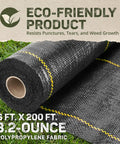 Heavy Duty Weed Barrier Fabric 6x200 Feet Ground Cover Mat For Greenhouses Gardens Raised Beds And Outdoor Landscaping