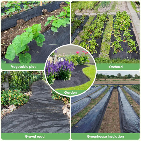 Heavy Duty Weed Barrier Fabric, 3 Feet By 50 Feet, used in garden, orchard, vegetable plot, gravel road, and greenhouse insulation