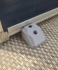 Two-Pack Pontoon Gate Stop and Keeper Kit With Heavy-Duty Marine-Grade 304 Stainless Hardware, grey gate stop on boat