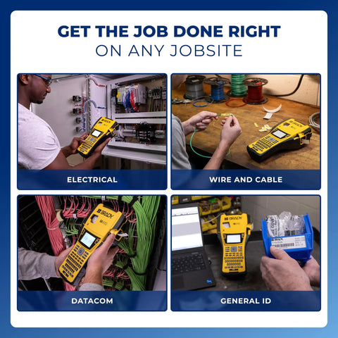 M410 Handheld Portable Label Printer Kit used in electrical, wire and cable, datacom, and general ID applications.