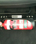 Adjustable Fire Extinguisher Bracket For Most Vehicles, Lets You Clamp Onto Seat Rails Or Bolt To Seat Mounts in car