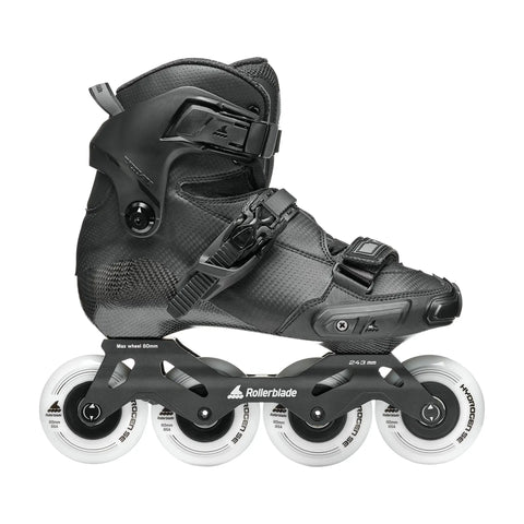 Crossfire Slalom Inline Skates For Adults Black Urban Performance Gear visible side view on white background