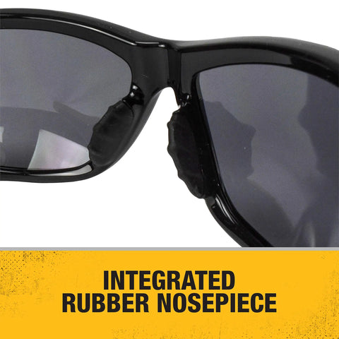 Dominator Z87 Plus Safety Glasses With Full Frame Smoke Lenses, Rubber Temples And Nosepiece For All Day Comfort, Enhanced Coverage And Non Slip Grip In Tough Work Environments