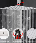 Ceiling Mount Shower System With Luxury Rain Shower Head And Handheld Combo High Pressure Valve Rough In And Trim Kit 12 Inch Chrome
