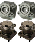 Premium Bulletproof Heavy Duty Front And Rear Wheel Bearing And Hub Assembly Kit For Nissan Models with ABS sensors, two sealed hubs.