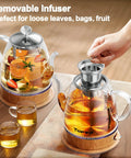 Glass Electric Kettle With Removable Stainless Steel Infuser 1 Liter Dual Purpose For Tea Coffee And Hot Water Auto Shut Off Boil Dry Protection BPA Free Easy Pour Design