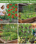 Yard-Ready Adjustable A-Frame Garden Trellis For Cucumbers And Other Climbing Plants, 45 By 53 Inch, in use in a garden with tomatoes and eggplants.