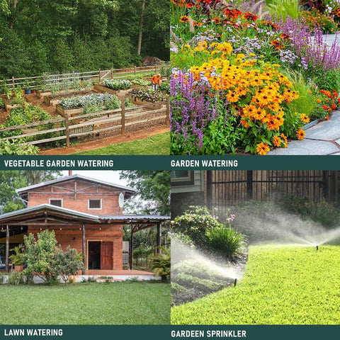 Two Pack Metal Lawn Sprinklers With Adjustable Brass Nozzles And Spike Bases Deliver 360 Degree Coverage For Big Yards Patios