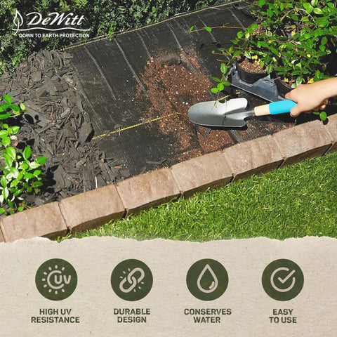 Heavy Duty Weed Barrier Fabric 6x200 Feet Ground Cover Mat For Greenhouses Gardens Raised Beds blocks weeds while digging