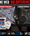 Epic Halloween Fake Spider Webs With 200 Square Feet Of Stretchable Yard Netting And Twenty Realistic Creepy Crawlers comparison image.
