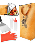 5 In 1 Pro Grade Grill Tools Set With Insulated Meat Resting Blanket Heavy Duty Spatula Leak Proof Squeeze Bottles Heat Resistant Gloves