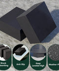 Badass Heavy Duty Rubber Anti Vibration Pads Square Isolation Mats For Central Air Conditioner Outdoor Units HVAC Systems And Air Compressors To Smooth Out Shaky Rides And Lift Gear Clear Pack Of Four Black on a textured surface.