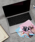 Anywind microfiber glasses cleaning cloths (6pcs) with cute cat prints for eyeglasses, phones, screens