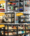 Heavy Duty Steel Storage Shelves 5 Tier Garage Shelving Unit 2 Pack 2000 Lbs Capacity in garage, home office, basement, and retail settings.