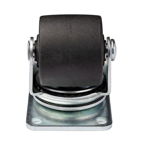Front view of Heavy Duty 2 Inch Universal Swivel Casters Set For 4 Post Server Racks And Cabinets, Steel And Plastic Wheels.
