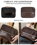 Waterproof Double Layer Electronics Organizer Bag for cords, chargers, power banks, hard drives in black and brown options.