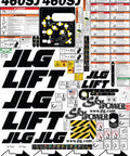 Heavy Duty Compatible Decal Sticker Kit For JLG 460SJ Boom Lift Slick Red Equipment Graphics full set with safety symbols.