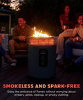 Propane Fire Pit And Outdoor Heater With Three Modes Flame And Heat For Patio Deck Or Camping Portable Smokeless Fire Pit With Push Start Ignition And Easy Controls For Cozy Backyard Vibes
