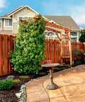 Backyard with wooden fence protected by Clear Wood Sealer For Outdoor Projects A Water Based Nano Penetrating Sealant That Waterproofs Decks