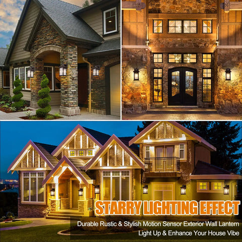 Elegant homes illuminated by 2 Pack Motion Sensor Outdoor Lights With Dusk To Dawn Sensor Oil Rubbed Bronze Waterproof Wall Sconces