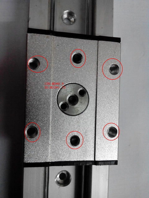 Kickass Heavy Duty Linear Bearing Slide Rail With 30 Inch Length And 750 Pound Loading Capacity for smooth precision motion showing detailed carriage holes.