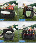 Large Grill Caddy With Hard Bottom And Paper Towel Holder All In One Outdoor BBQ Utensil Organizer in various angles outdoors
