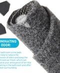 Close-up of gray 15 Pack Urinal Mats For Men Non Slip Urinal Floor Mats For Commercial Use Highly Absorbent Waterproof