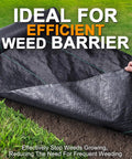 Heavy Duty Weed Barrier Landscape Fabric Two Pack 3 Ft By 100 Ft Rolls Thick 3 Point 2 Oz Breathable Mulch Mat in use on garden