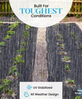 Heavy Duty 4 Ounce Non Woven Geotextile Fabric For Landscaping Drainage French Drains Underlayment Erosion Control And Construction Projects Easy To Cut Quick Install Durable Material 3x50 Pack installed in a garden under rain