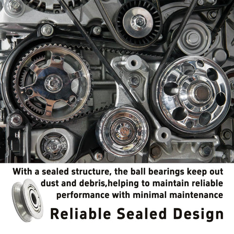 20 Pack Rock Solid V Groove Ball Bearing Pulleys Deliver Slick Linear Motion On Any Rig Heavy Duty Carbon Steel Guide Rollers featured in engine layout.
