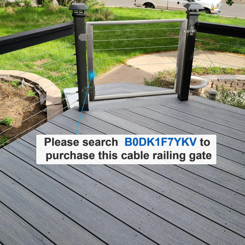 Deck with Adjustable Angle Marine Grade T316 Stainless Steel Cable Railing Kit For Wood Posts One Eighth Inch Cable 0 To 180 Degrees