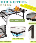 Portable Folding Table With Carry Case And Built In Paper Towel Holder Garbage Bin Wing Panels 3x2 Ft Outdoor Table