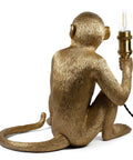Dope Monkey Desk Lamp Modern Table Light With Resin Sitting Monkey Figurine For Living Room Bedroom Office And Dorm Back View