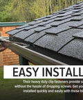 Built Like A Tank Quick Install Easy Grip Heavy Duty 5 Inch Hidden Gutter Hangers installed with a power drill on a roof