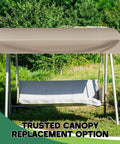 Replacement Canopy Top For Model GCS00395A 3 Seater Outdoor Patio Swing Canopy Cover 92 Inches By 46.5 Inches Fabric Only