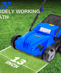 Powerful Dethatcher Scarifier For Lawns With 12 Amp Copper Motor 1500W Up To 3300 RPM, 13 Inch Raking Width, 8 Gal Thatch Bag