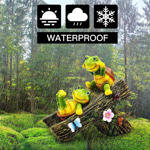 Waterproof solar powered garden gnome statue with bright lantern lights and welcome sign for outdoor patio lawn decor