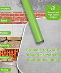 BETTERI 1-1/2-inch wet diamond core drill bit with green cylindrical body for concrete and masonry
