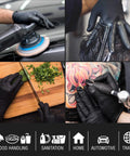 Black Nitrile Disposable Gloves 5 Mil Small Box Of 100 Latex Free Textured Grippy for kitchen, medical, tattoo, automotive use