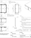 Technical drawing of Outdoor Plastic Electronics Enclosure, Poly PBT Blend, Weatherproof IP66 NEMA 1 2 4 4X, White dimensions and details.
