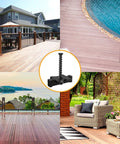 1250 Piece Set Of Universal Hidden Deck Fasteners For Composite Board Systems featuring a black nylon clip with steel screw on a wooden deck.