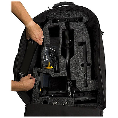 Pilot AA Camera Stabilization System with sled, vest, arm, backpack, monitor components in foam case