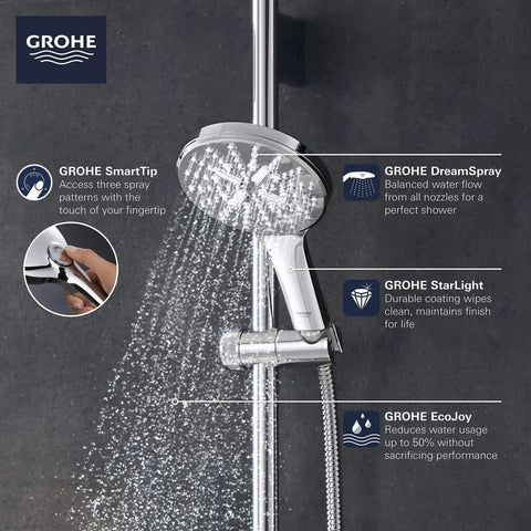 Three-Setting Handheld Rain Shower Head With Rain Jet And ActiveMassage Modes Brushed Nickel Infinity Finish Slim Modern Design